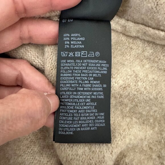 Uniqlo Ribbed V Neck Cardigan Knit Wool Acrylic Blend Front Buttons Closure Long - Picture 10 of 10